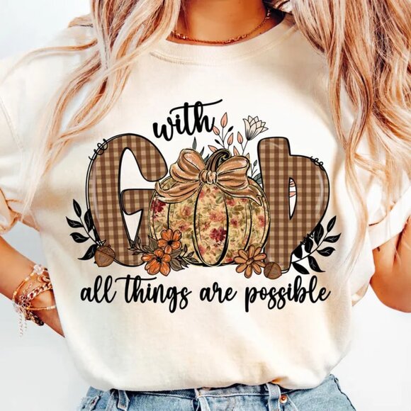 Tops - Graphic Christian Pumpkin Shirt, Fall Pumpkin Shirt